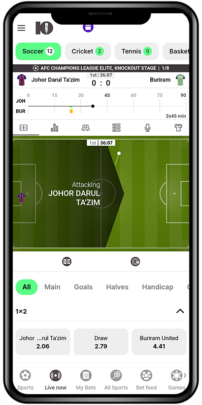 Mobile app screenshot of 10 Bet